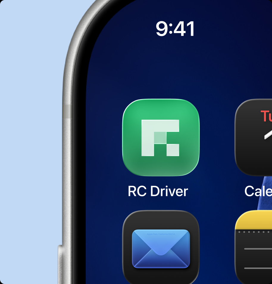RC Driver app icon on an iPhone home screen